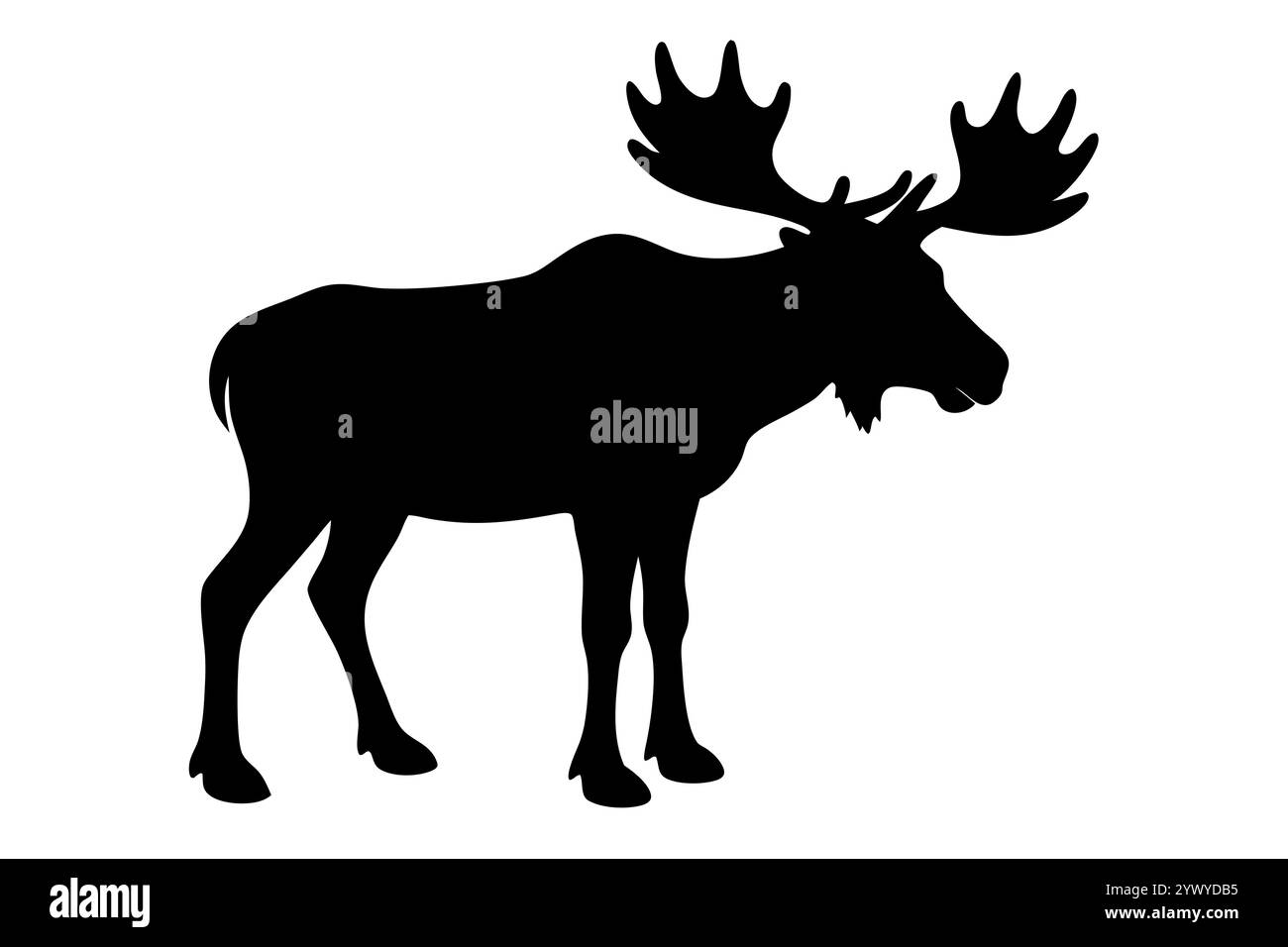 Una silhouette sofisticata di un alce, perfetta per vari progetti di design. Illustrazione Vettoriale