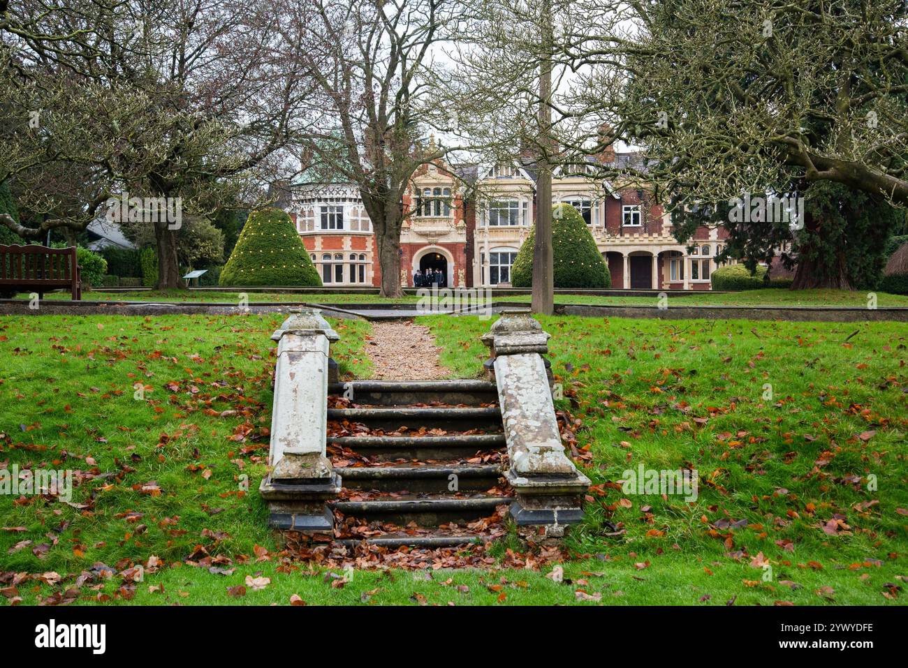 La Mansion House a Bletchley Park Code-Breaking Centre, Bletchley, Buckinghamshire, Inghilterra. Foto Stock