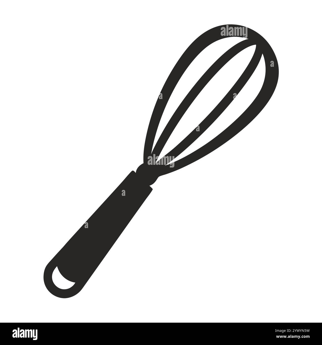 Un'illustrazione di base e sagomata di una frusta, perfetta per l'uso in progetti culinari o legati al cibo. Illustrazione Vettoriale