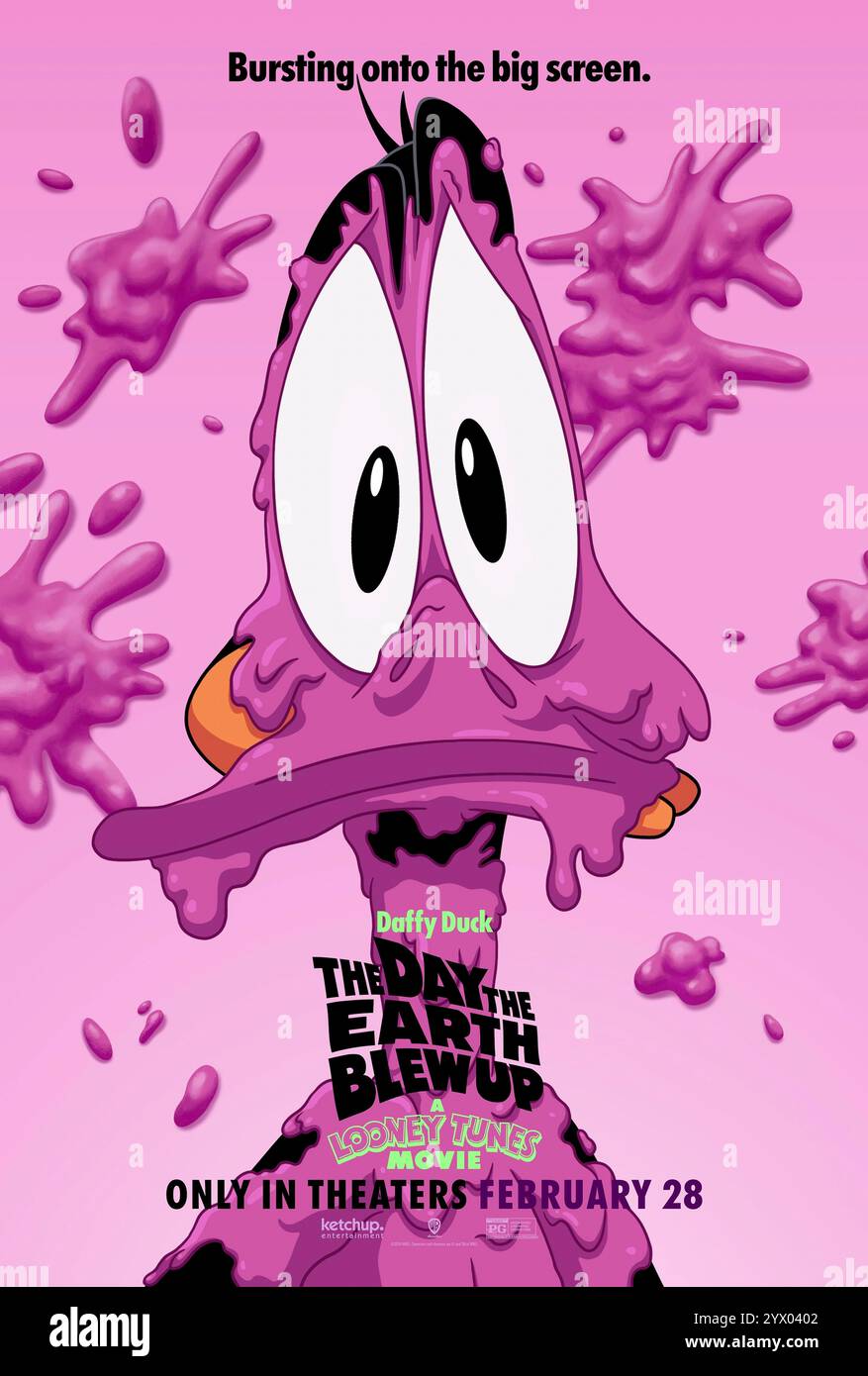 The Day the Earth Blow Up: A Looney Tunes Movie (2024) diretto da Peter Browngardt e interpretato da Eric Bauza, Candi Milo e Peter MacNicol. Porky Pig e Daffy Duck sono l'unica speranza della Terra quando affrontano la minaccia di un'invasione aliena. SOLO PER L'USO EDITORIALE del poster STATUNITENSE. Crediti: BFA / Warner Bros Foto Stock