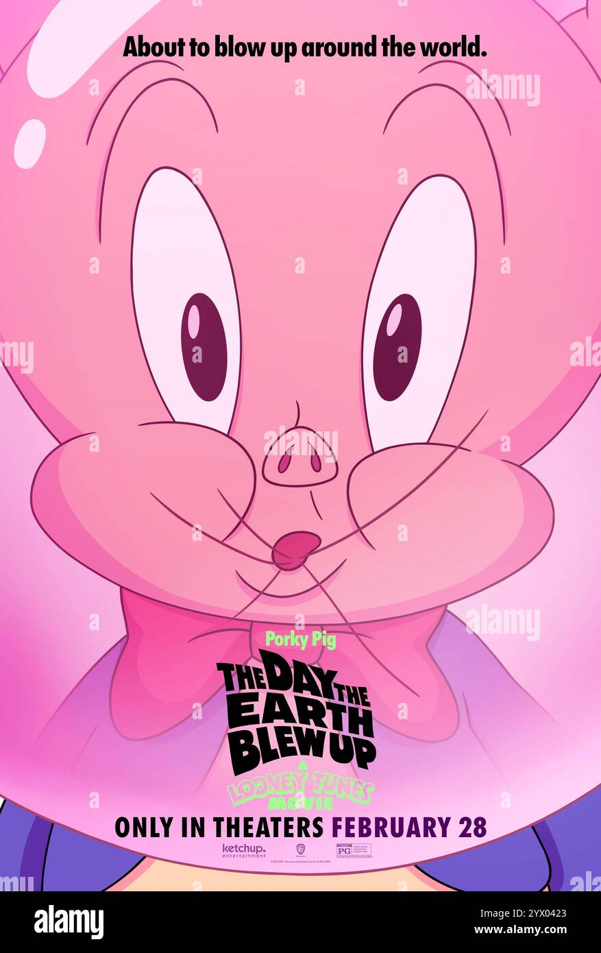 The Day the Earth Blow Up: A Looney Tunes Movie (2024) diretto da Peter Browngardt e interpretato da Eric Bauza, Candi Milo e Peter MacNicol. Porky Pig e Daffy Duck sono l'unica speranza della Terra quando affrontano la minaccia di un'invasione aliena. SOLO PER L'USO EDITORIALE del poster STATUNITENSE. Crediti: BFA / Warner Bros Foto Stock