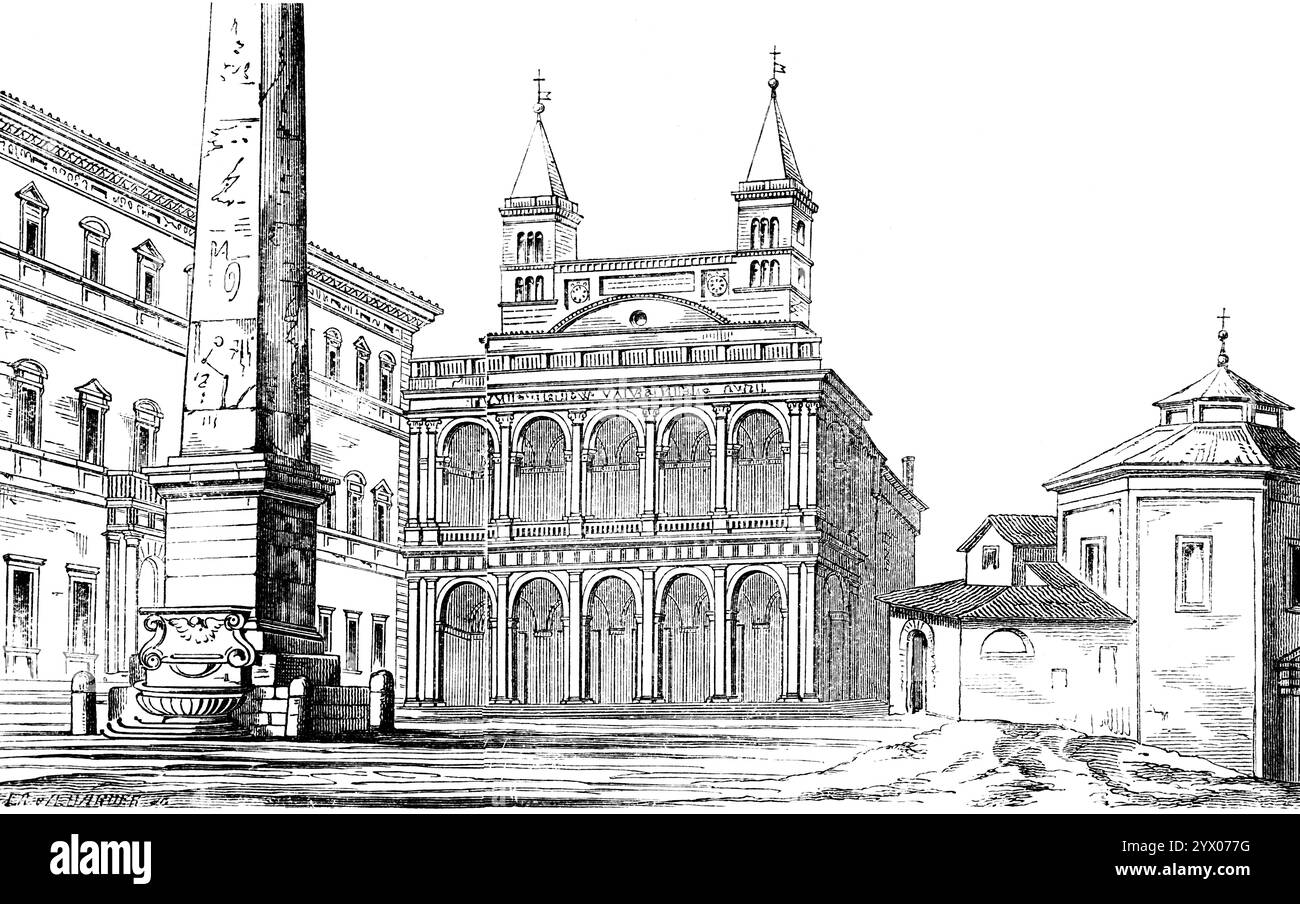 Arcibasilica di San Giovanni in Laterano, Italia, Sud Europa, illustrazione storica 1877 Foto Stock