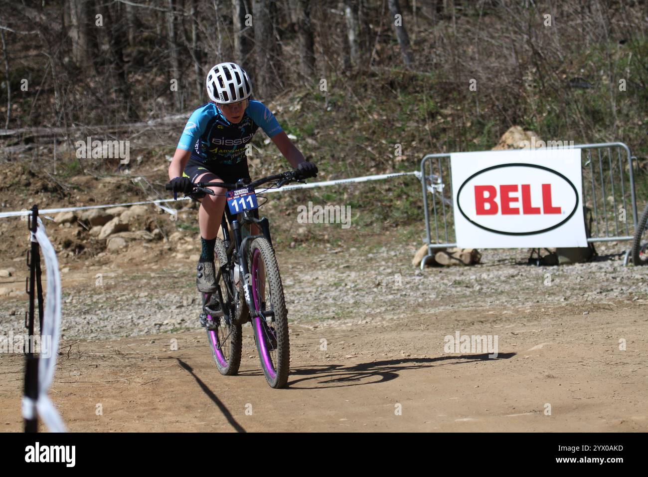 Gara XCO femminile al WindRock Bicycle Park di Oliver Springs, Tennessee, Stati Uniti. Foto Stock