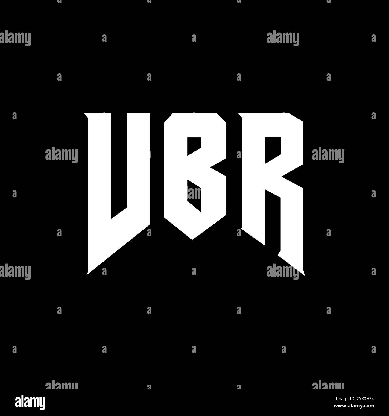 Design del logo con lettera VBR per l'azienda tecnologica. Combinazione di colori bianco e nero con logo VBR. Logo VBR, vettore VBR, design VBR, icona VBR, alph VBR Illustrazione Vettoriale