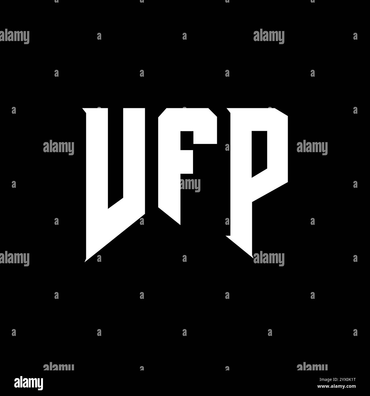 Design del logo della lettera VFP per l'azienda tecnologica. Combinazione di colori bianco e nero con logo VFP. Logo VFP, vettore VFP, design VFP, icona VFP, alph VFP Illustrazione Vettoriale