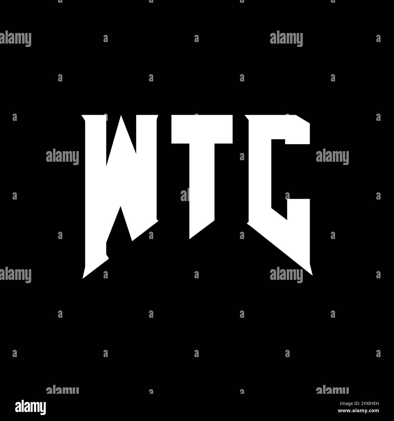 Logo WTC Letter per l'azienda tecnologica. Combinazione di colori bianco e nero con logo WTC. Logo WTC, vettore WTC, design WTC, icona WTC, WTC alph Illustrazione Vettoriale