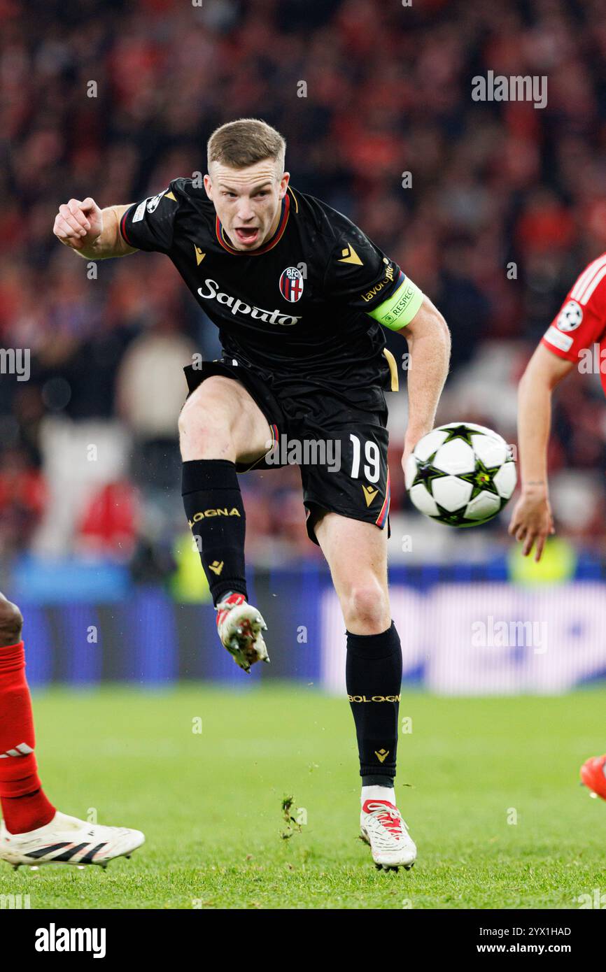 Lukas Ferguson visto durante la partita di UEFA Champions League tra le squadre di SL Benfica e Bologna FC 1909 (Maciej Rogowski) Foto Stock
