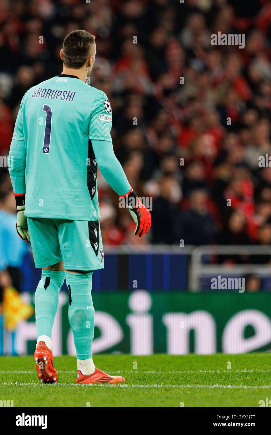 Lukasz Skorupski visto durante la partita di UEFA Champions League tra le squadre del Benfica e del Bologna FC 1909 (Maciej Rogowski) Foto Stock