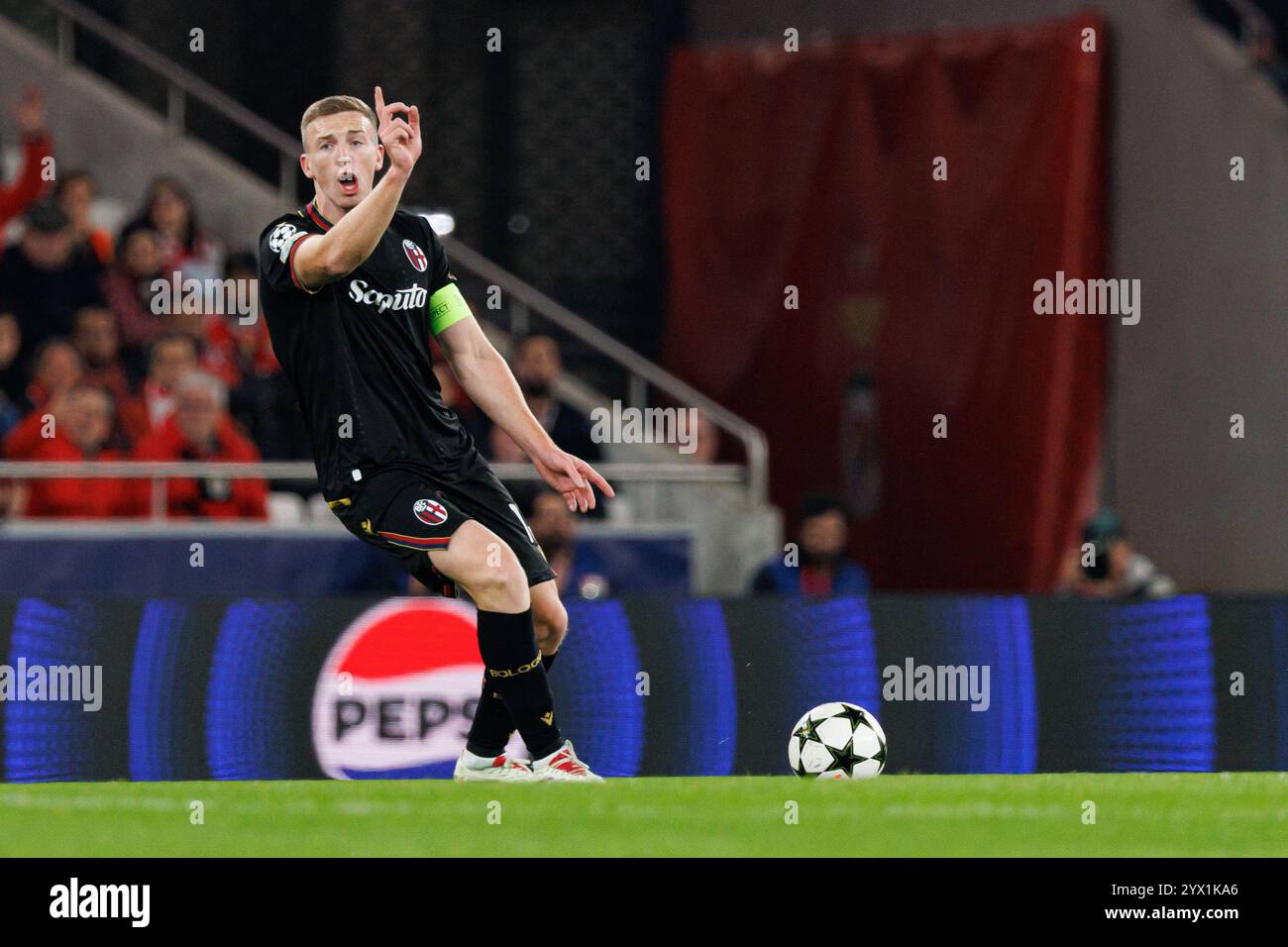 Lukas Ferguson visto durante la partita di UEFA Champions League tra le squadre di SL Benfica e Bologna FC 1909 (Maciej Rogowski) Foto Stock
