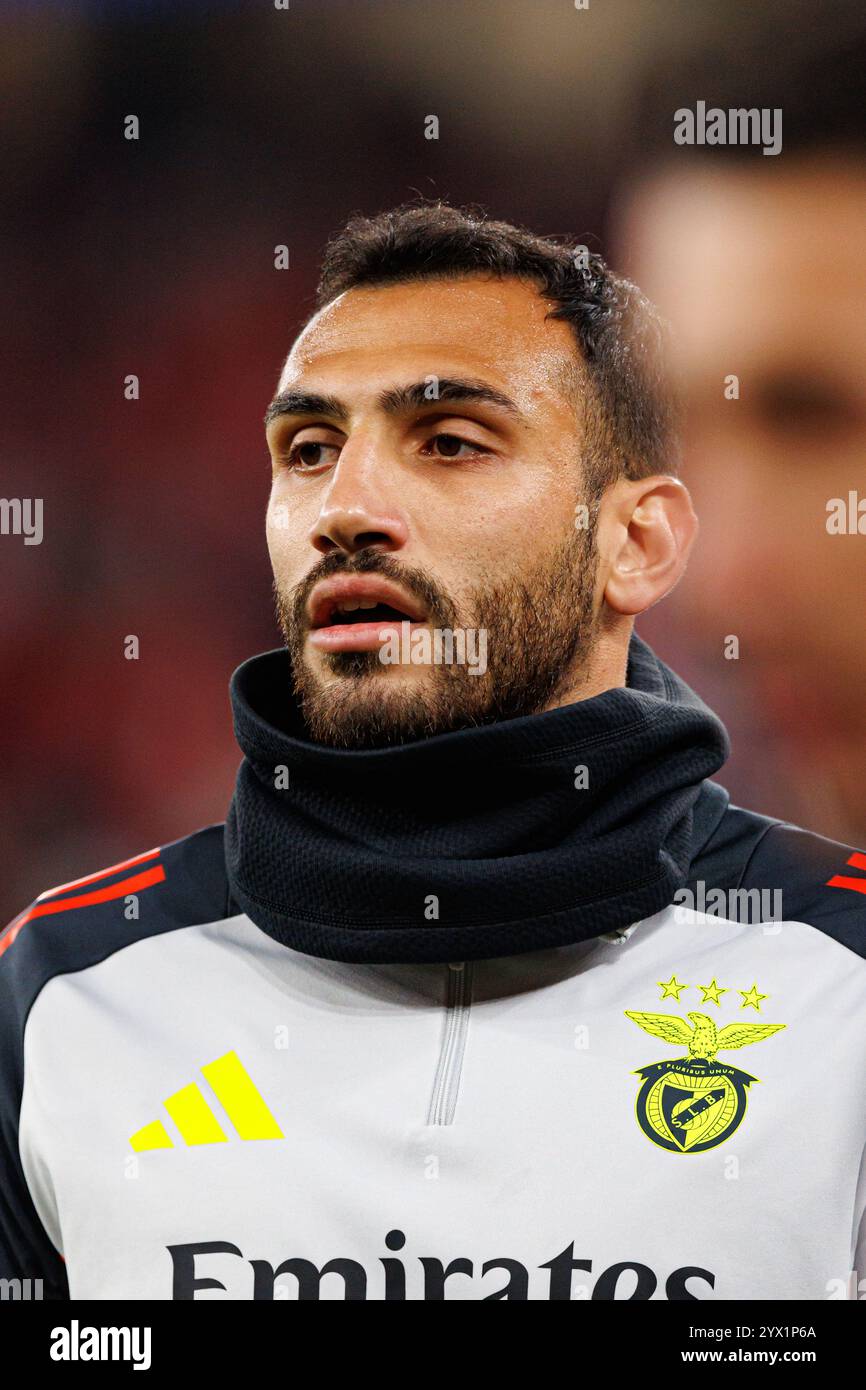 Vangelis Pavlidis visto durante la partita di UEFA Champions League tra le squadre del Benfica e del Bologna FC 1909 (Maciej Rogowski) Foto Stock