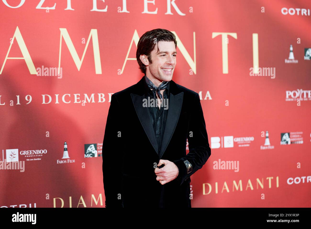 ROMA, ITALIA - 12 DICEMBRE: Edoardo Purgatori partecipa alla premiere "Diamanti" allo Space Cinema moderno il 12 dicembre 2024 a Roma, Italia. (Foto di G Foto Stock