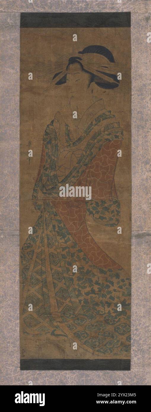 Courtesan, di Kikugawa Eizan, primi anni '1800, Foto Stock