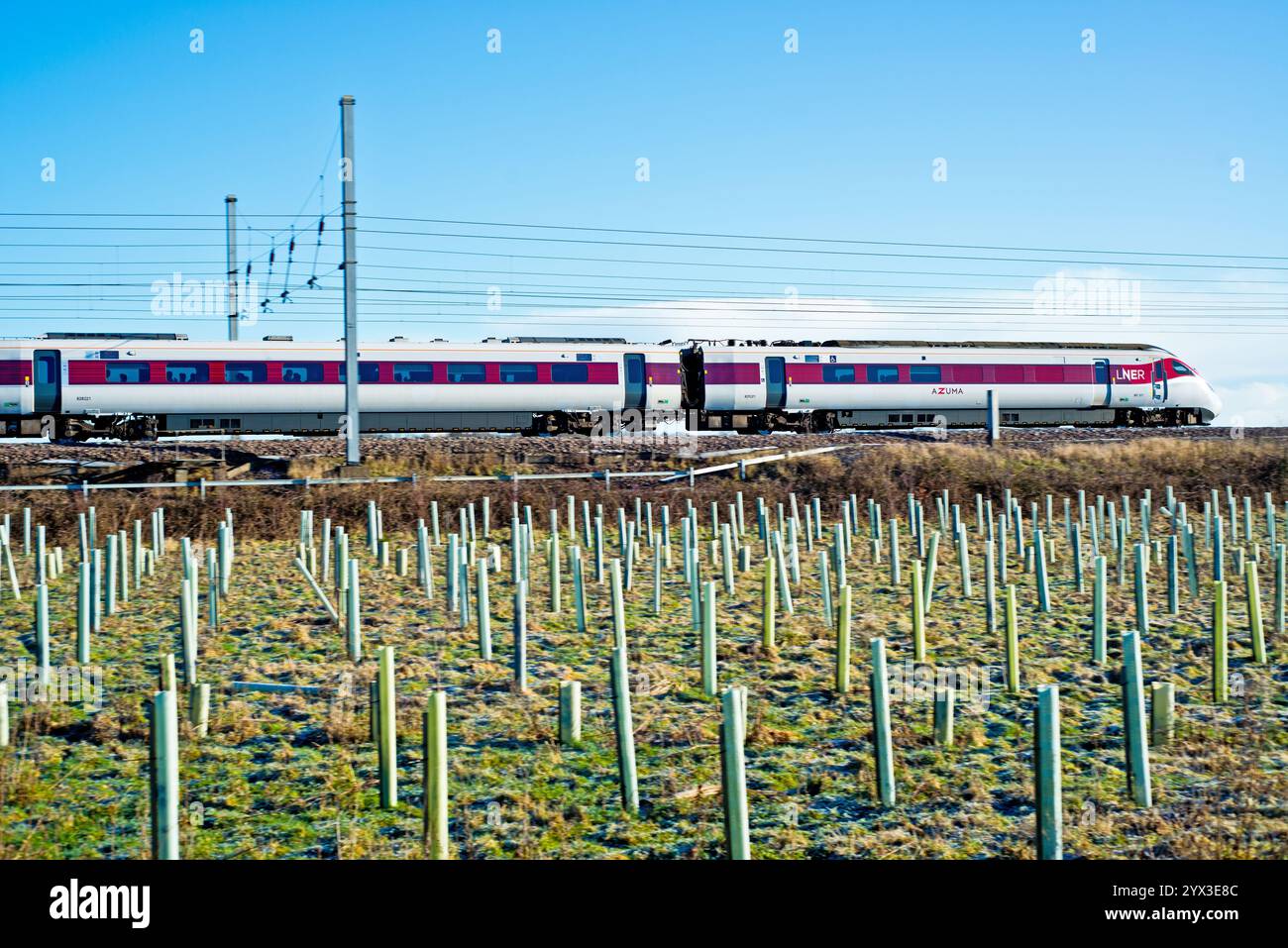 Azuma Train, Shipton di Beningbrough, North Yorkshire, Inghilterra Foto Stock