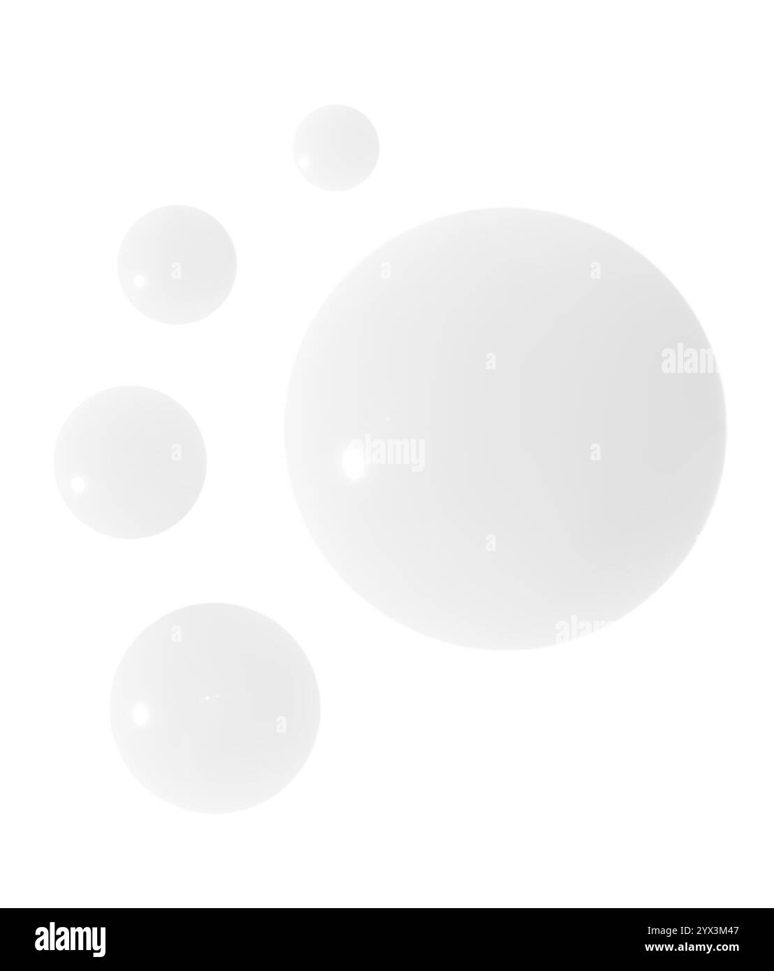 Gocce di gel trasparente su sfondo vuoto. Prodotto per la cura della pelle, formula idratante. Foto Stock