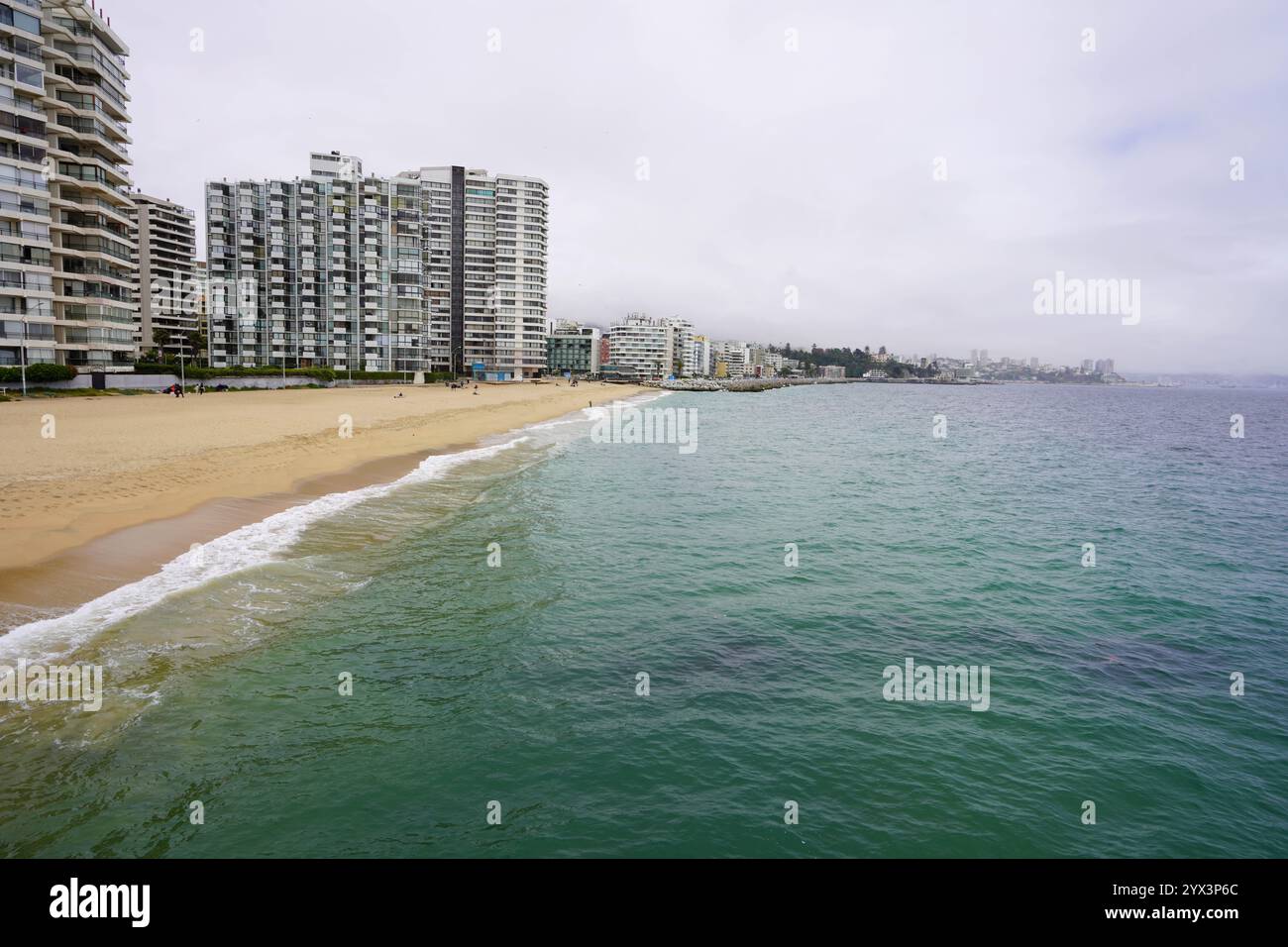 Spiaggia Playa Acapulco a Vina del Mar, Valparaiso, Cile Foto Stock