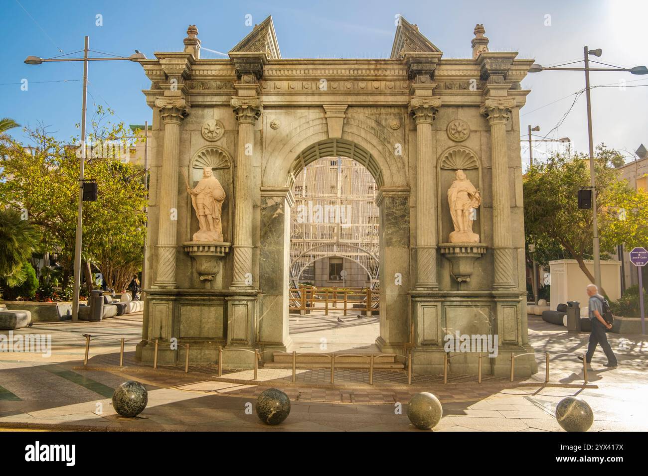 Plaza of Reyes Arch, Ceuta, Spagna, Nord Africa Foto Stock