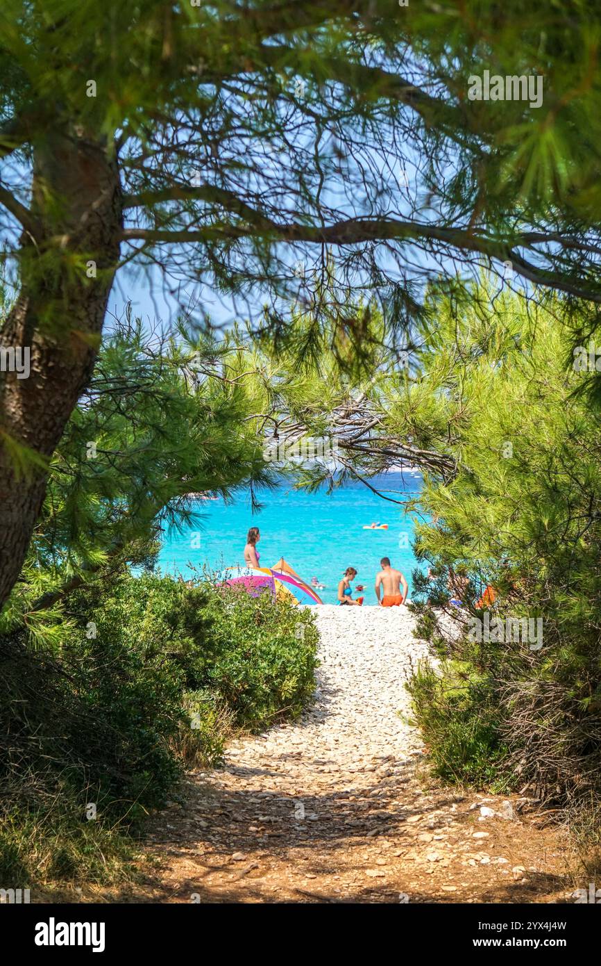 Splendida vista sul mare in Croazia in estate. Splendida vista sul mare in Croazia Foto Stock