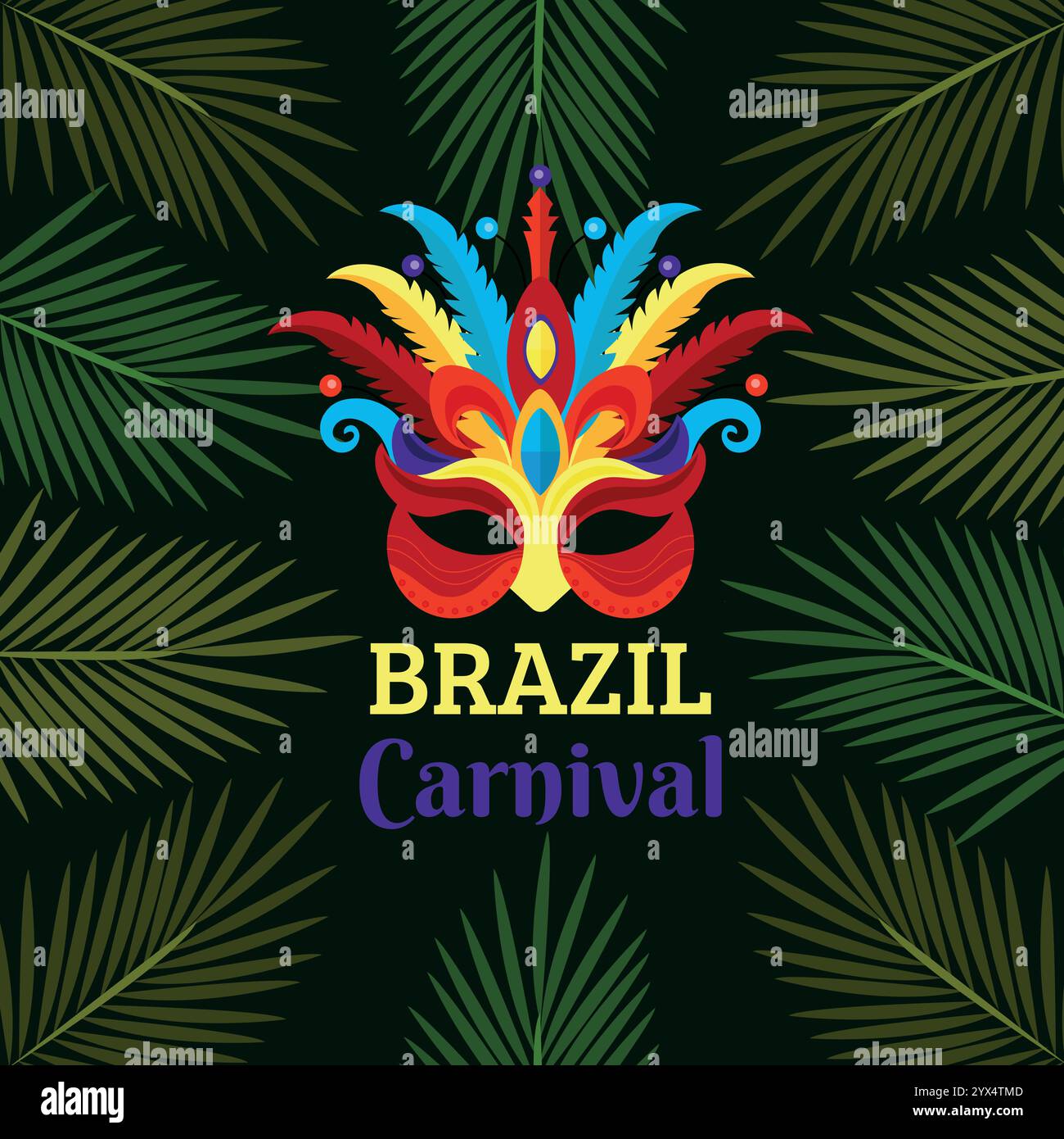 Carnevale brasiliano. Cartellone, striscione, poster, cartellone, poster. Illustrazione Vettoriale