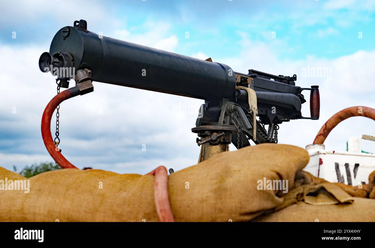 Yorkshire Wartime Experience, Leeds, Regno Unito. Agosto 2024. Evento di rievocazione militare. Foto Stock