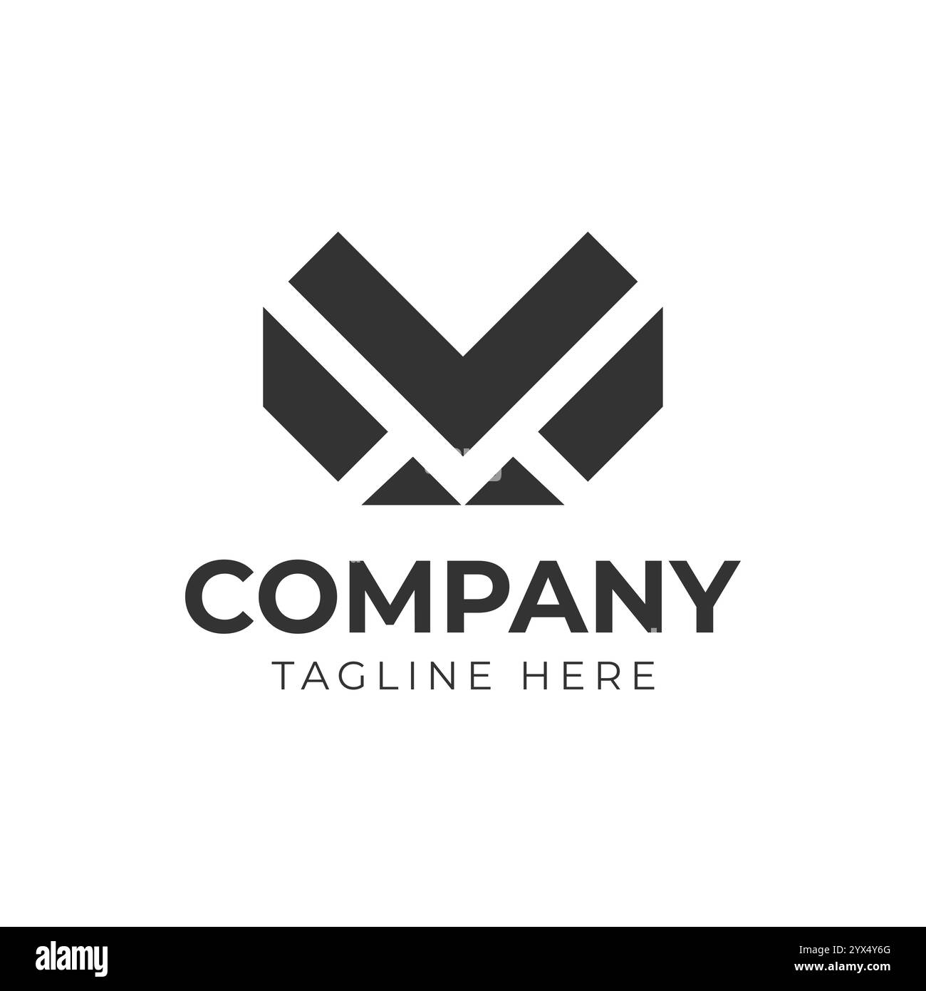 Grafica vettoriale iniziale del logo M V mv vm creativo Illustrazione Vettoriale