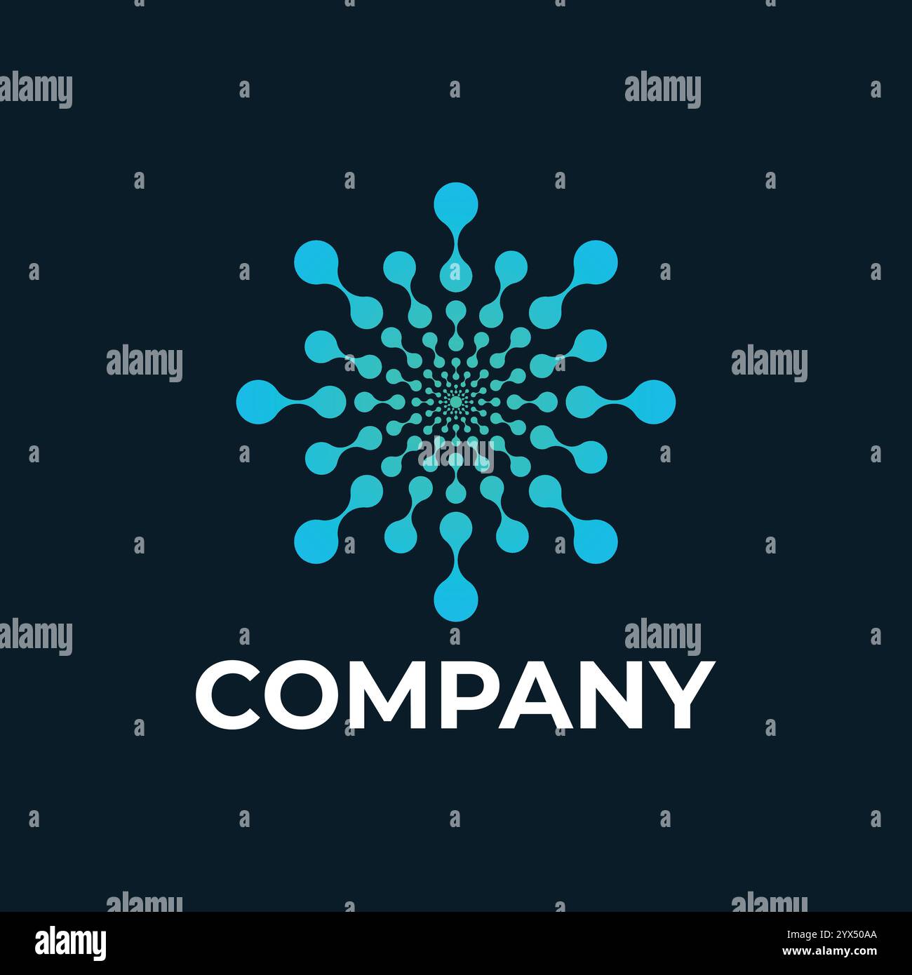 design astratto del logo con un concetto creativo di punti Illustrazione Vettoriale