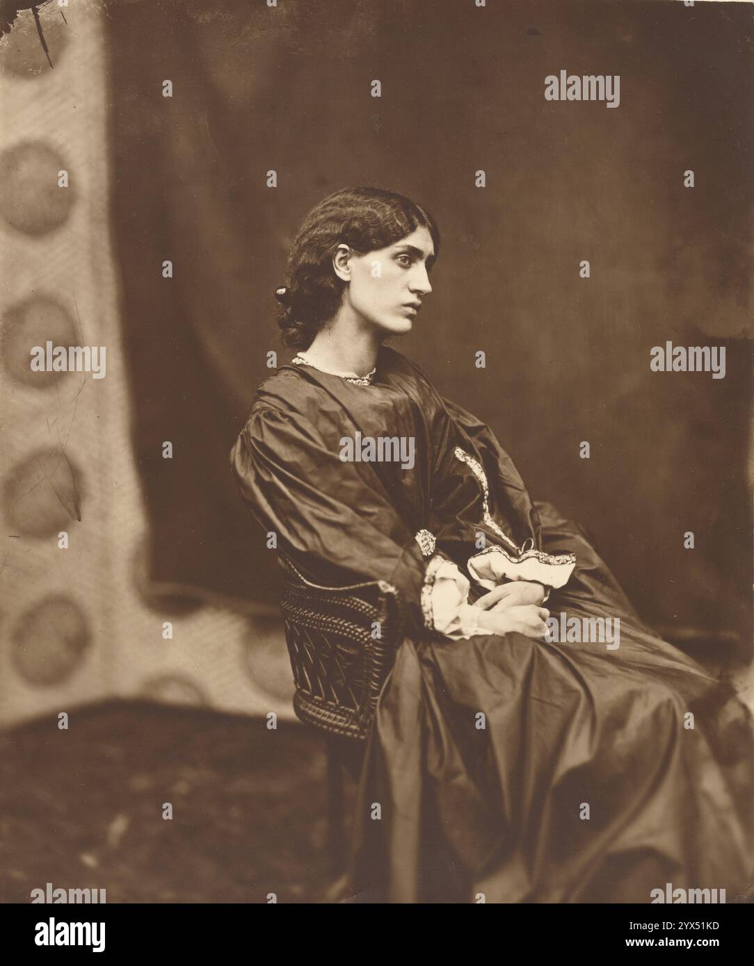 Ritratto di Jane Morris (Mrs. William Morris), negativo luglio 1865; stampa dopo il 1900. Foto Stock