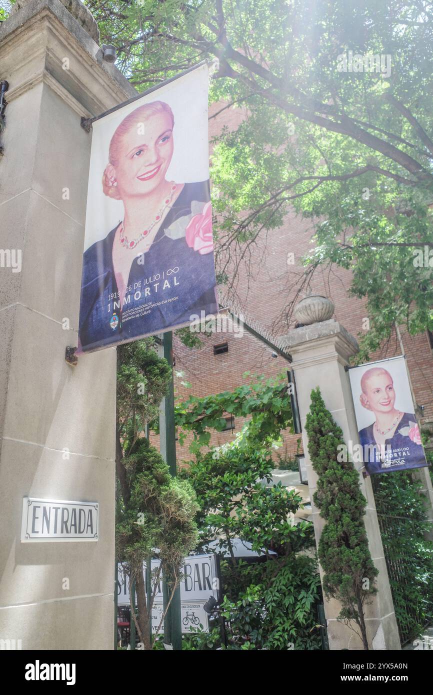 Buenos Aires, Argentina - 22 novembre 2024: Ingresso al Museo evita nel quartiere Palermo di Buenos Aires Foto Stock