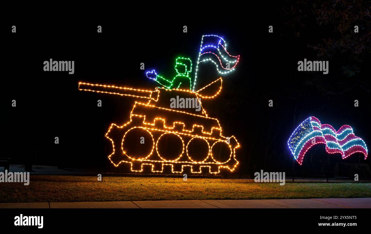 Luci di Natale. Veterans Memorial Park. Port St. Lucie, Florida, Stati Uniti Foto Stock