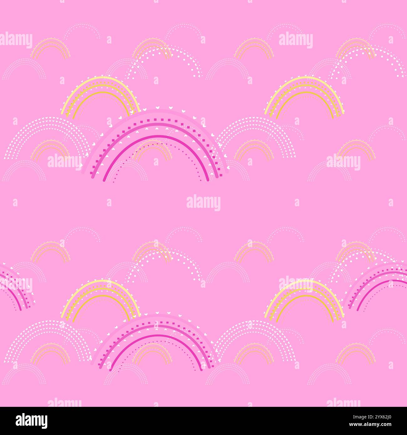 Motivo senza cuciture con archi su sfondo rosa Foto Stock