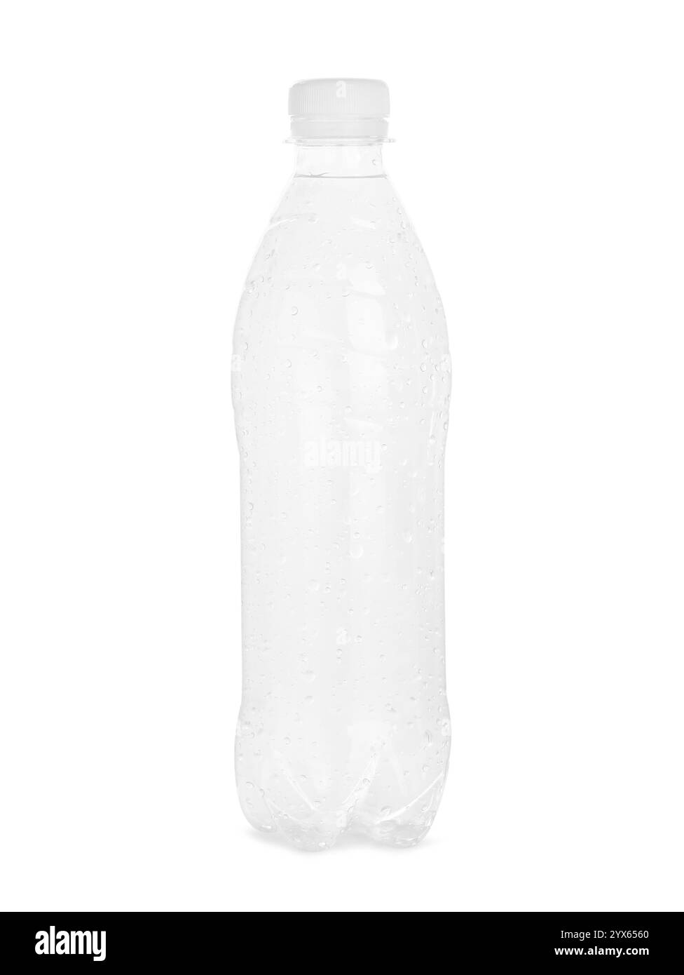 La bottiglia di plastica di acqua isolato su bianco Foto Stock