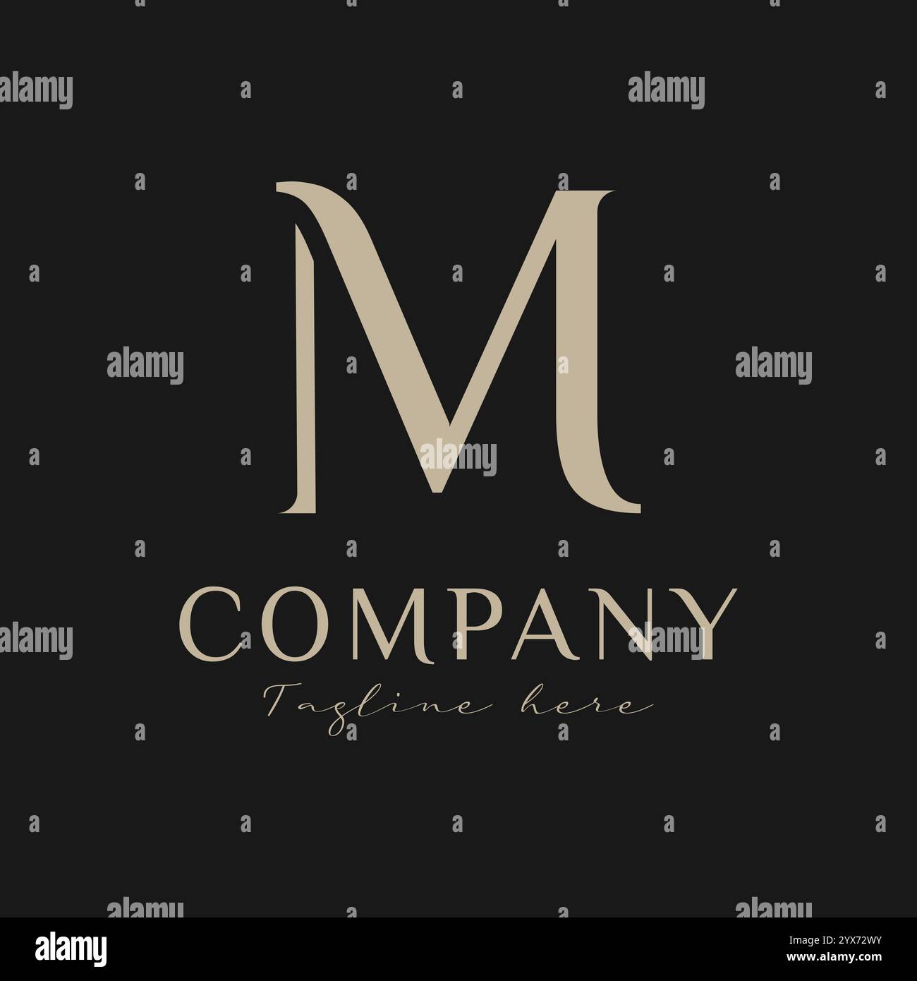 Logo Letter MV Design minimalista, lettera semplice simbolo MV, logo monogramma. Illustrazione Vettoriale