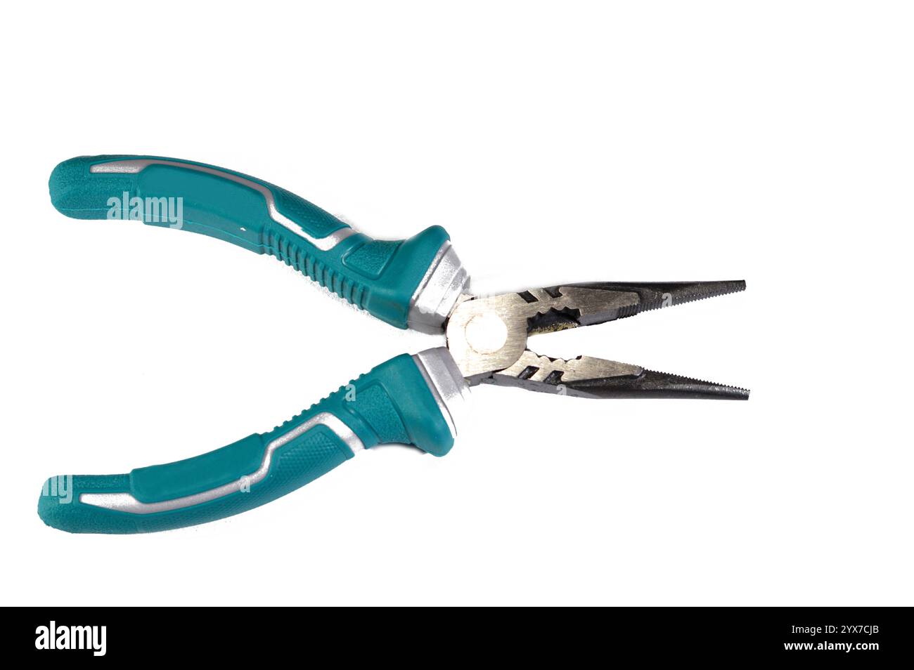 Pinza a becchi lunghi utensile manuale, gli utensili manuali includono chiavi, pinze, tronchesini, lime, utensili a percussione, utensili a percussione o martellati, cacciaviti, morse, morsetti Foto Stock