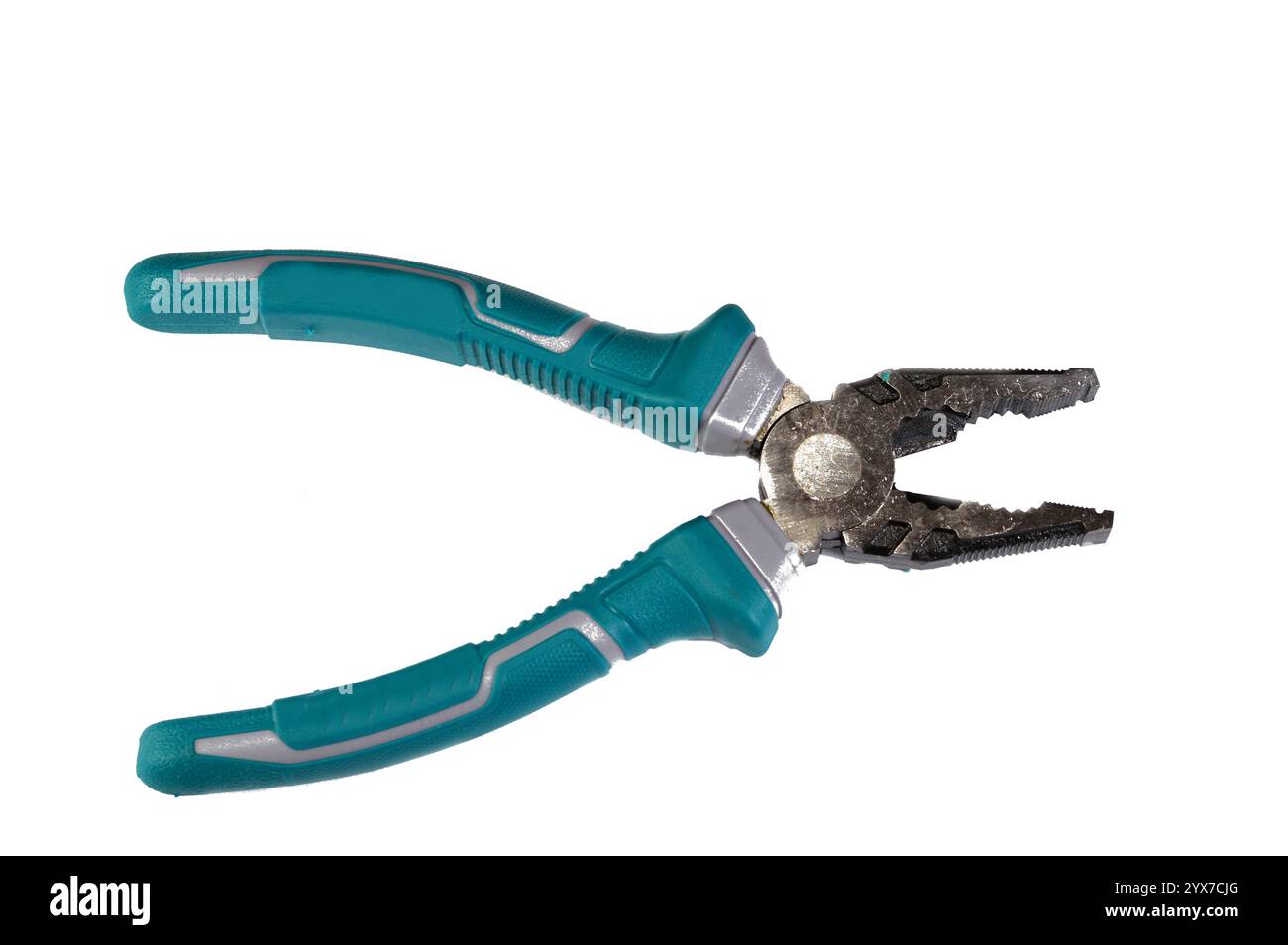 Pinza universale utensile manuale, gli utensili manuali includono chiavi, pinze, tronchesini, lime, utensili a percussione, utensili a percussione o martellati, cacciaviti, morse, vongole Foto Stock