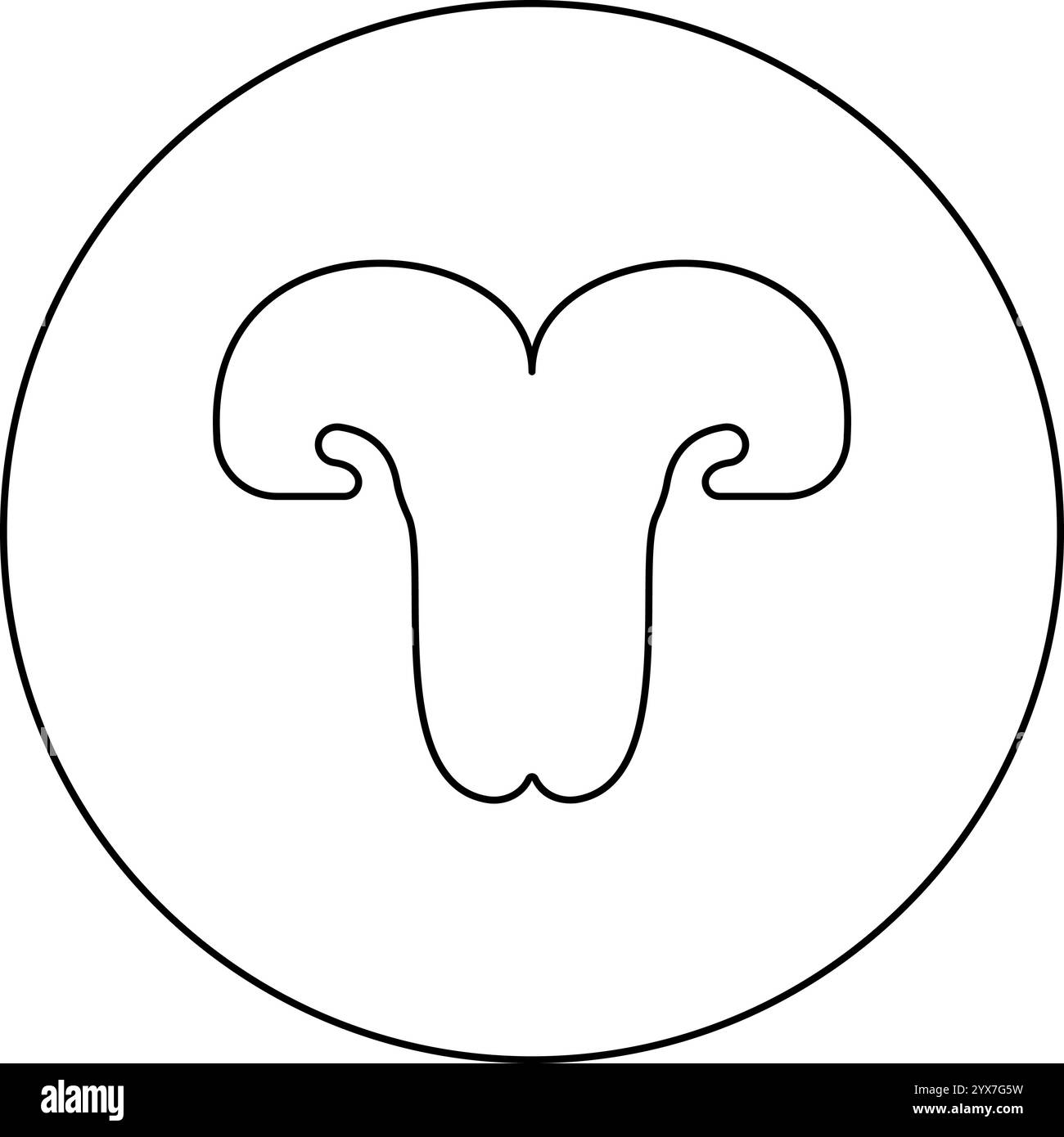 Gatto a naso di gatto gatto di gatto icona di concetto veterinario in cerchio di colore nero immagine vettoriale contorno linea sottile stile semplice Illustrazione Vettoriale