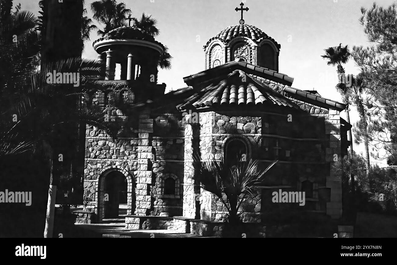 Immagine cinematografica della cappella greco-ortodossa a St. Il monastero di Anthony in Arizona Foto Stock