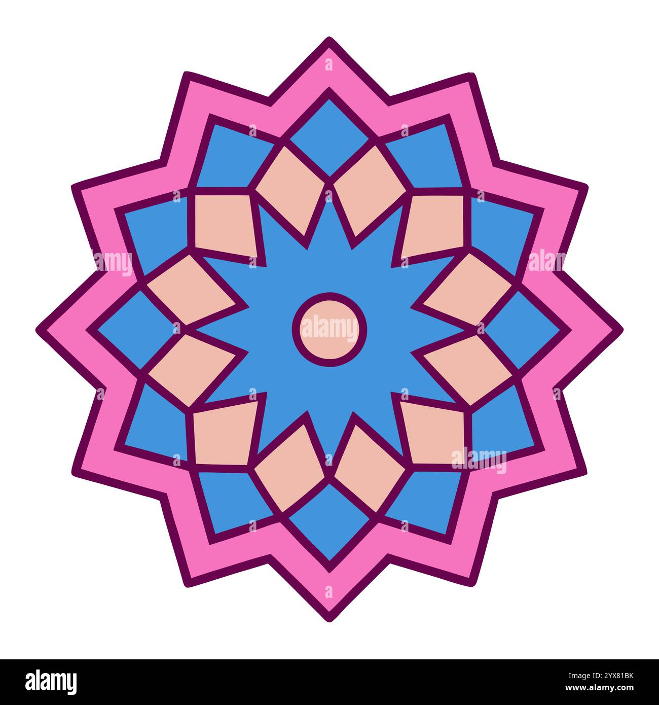 Motivo islamico - disegni geometrici, ornamentali e senza cuciture di alta qualità per l'arte, l'architettura e l'arredamento degli interni Illustrazione Vettoriale