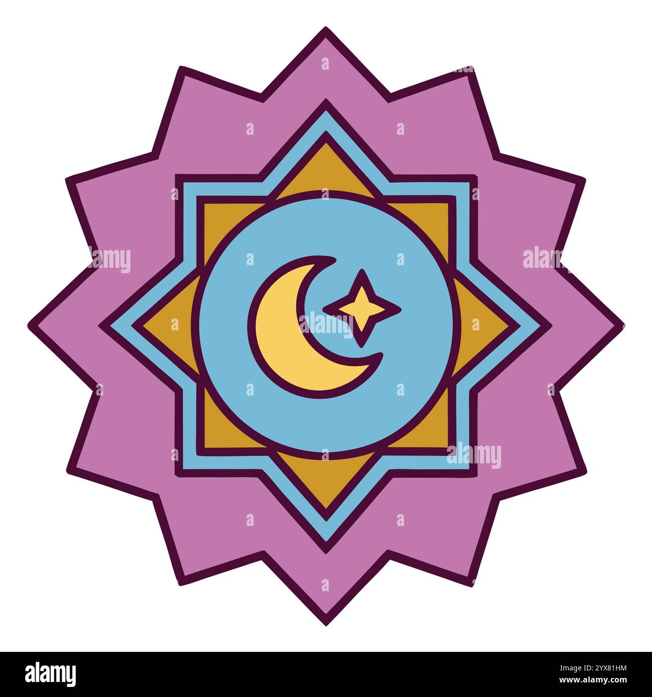 Motivo islamico - disegni geometrici, ornamentali e senza cuciture di alta qualità per l'arte, l'architettura e l'arredamento degli interni Illustrazione Vettoriale