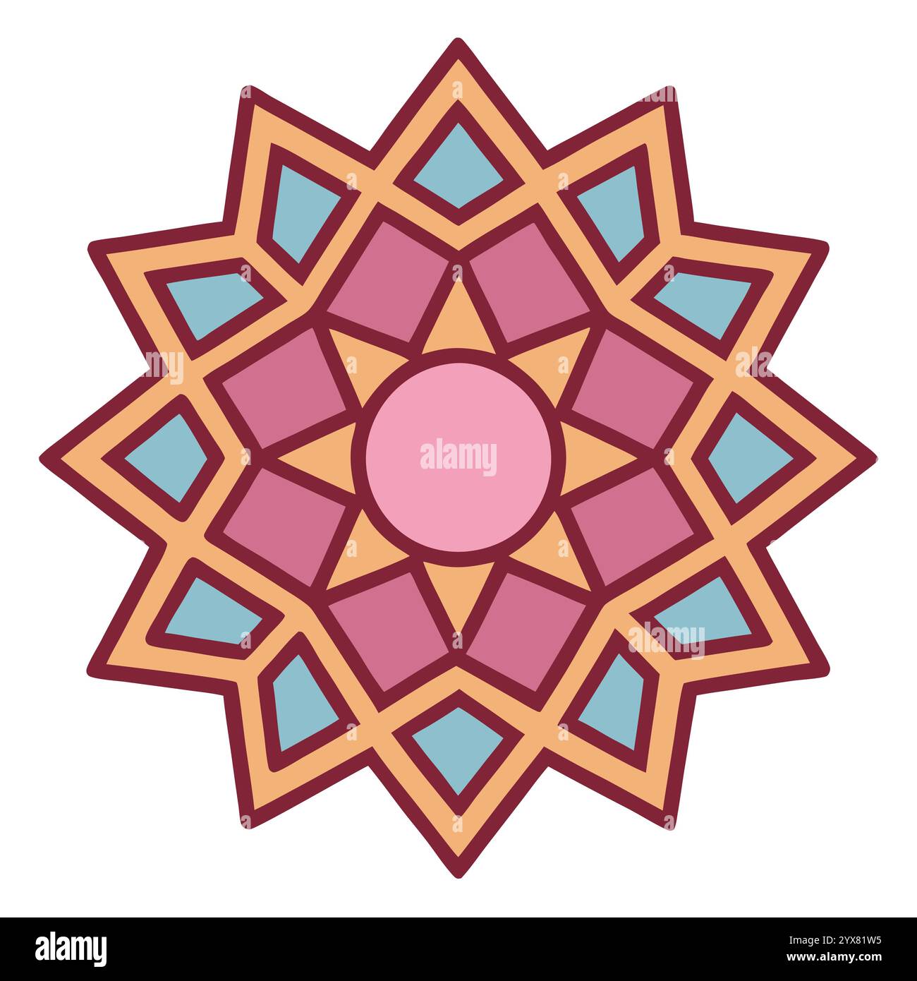 Motivo islamico - disegni geometrici, ornamentali e senza cuciture di alta qualità per l'arte, l'architettura e l'arredamento degli interni Illustrazione Vettoriale