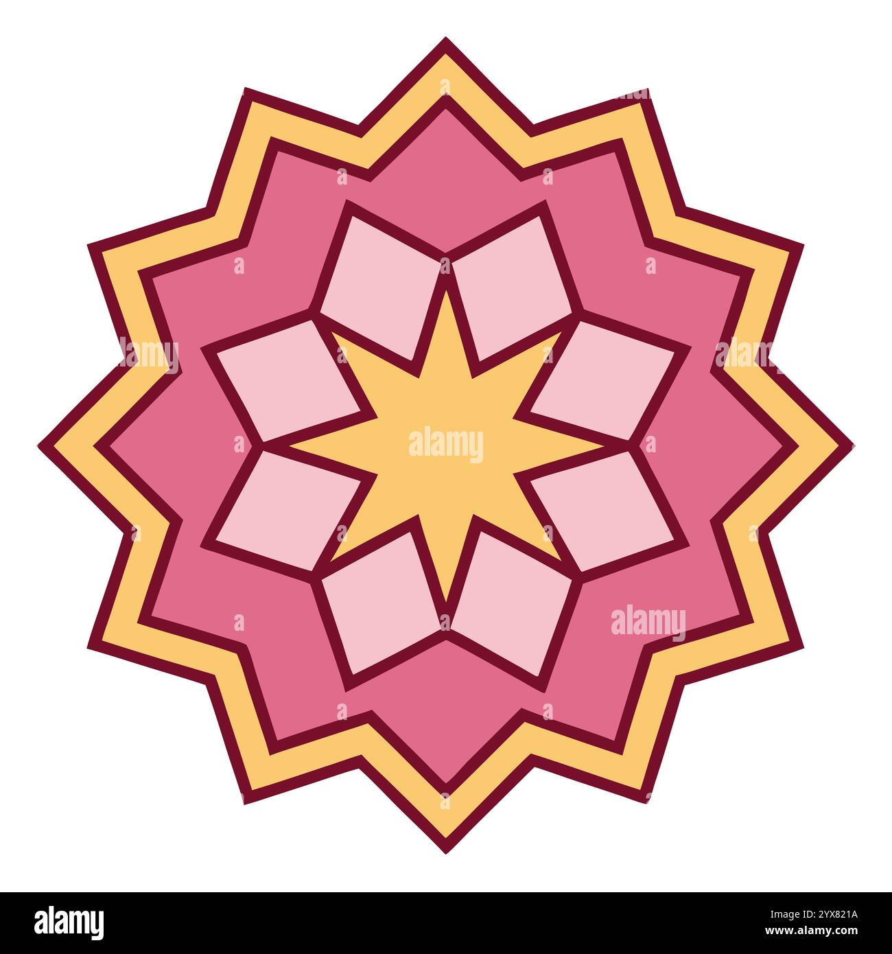 Motivo islamico - disegni geometrici, ornamentali e senza cuciture di alta qualità per l'arte, l'architettura e l'arredamento degli interni Illustrazione Vettoriale