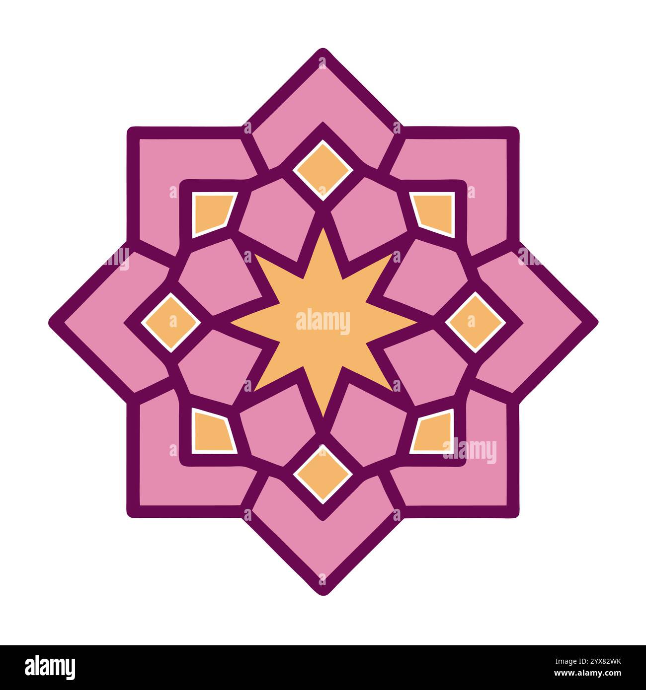 Motivo islamico - disegni geometrici, ornamentali e senza cuciture di alta qualità per l'arte, l'architettura e l'arredamento degli interni Illustrazione Vettoriale