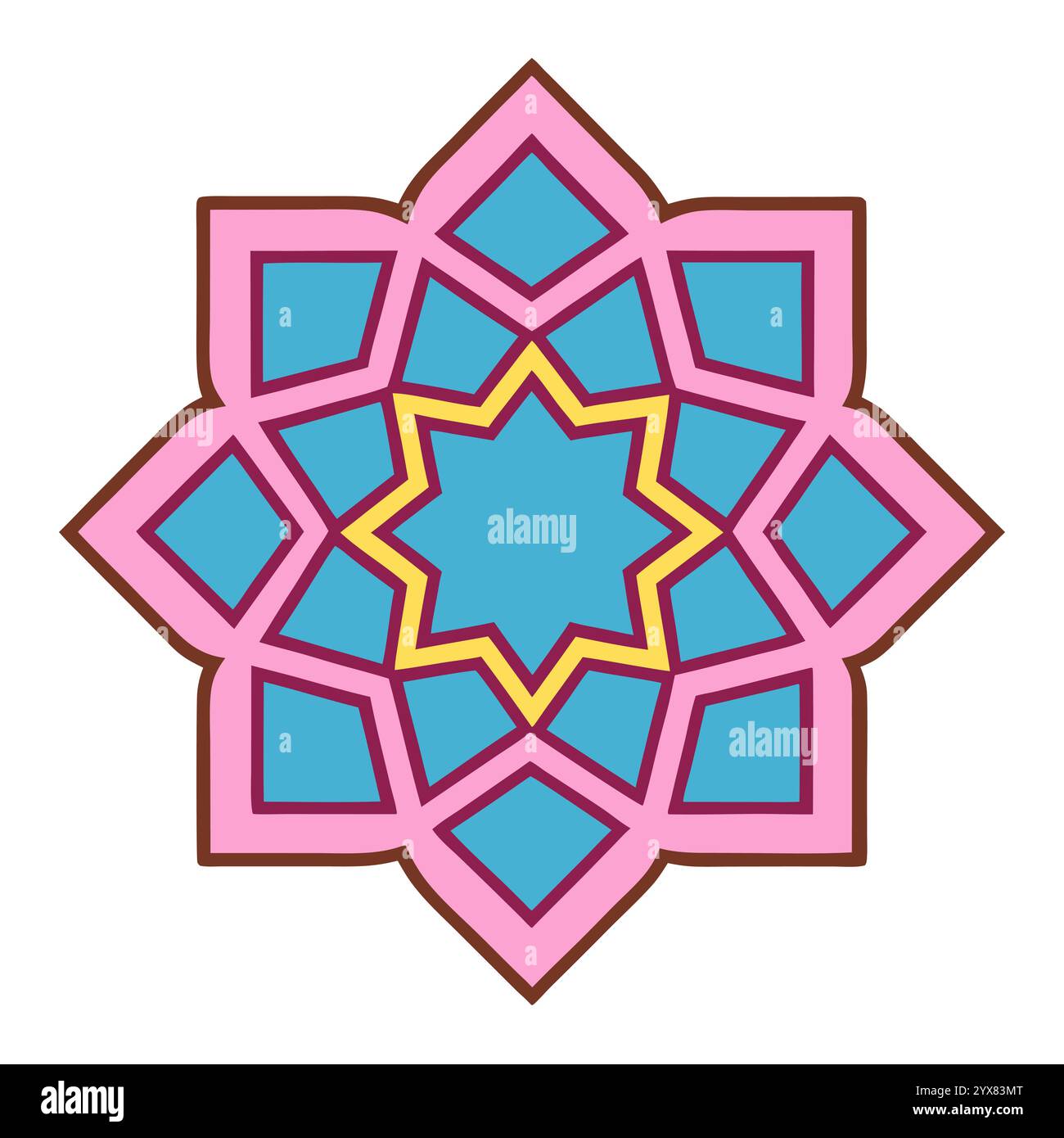 Motivo islamico - disegni geometrici, ornamentali e senza cuciture di alta qualità per l'arte, l'architettura e l'arredamento degli interni Illustrazione Vettoriale