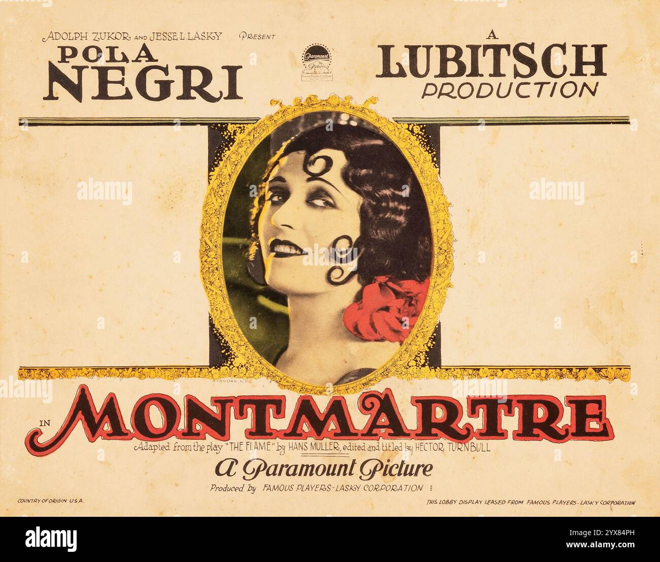 Pola Negri a Montmartre (Paramount, 1924) titolo lobby Card - A Lubitsch Production - Silent film Foto Stock