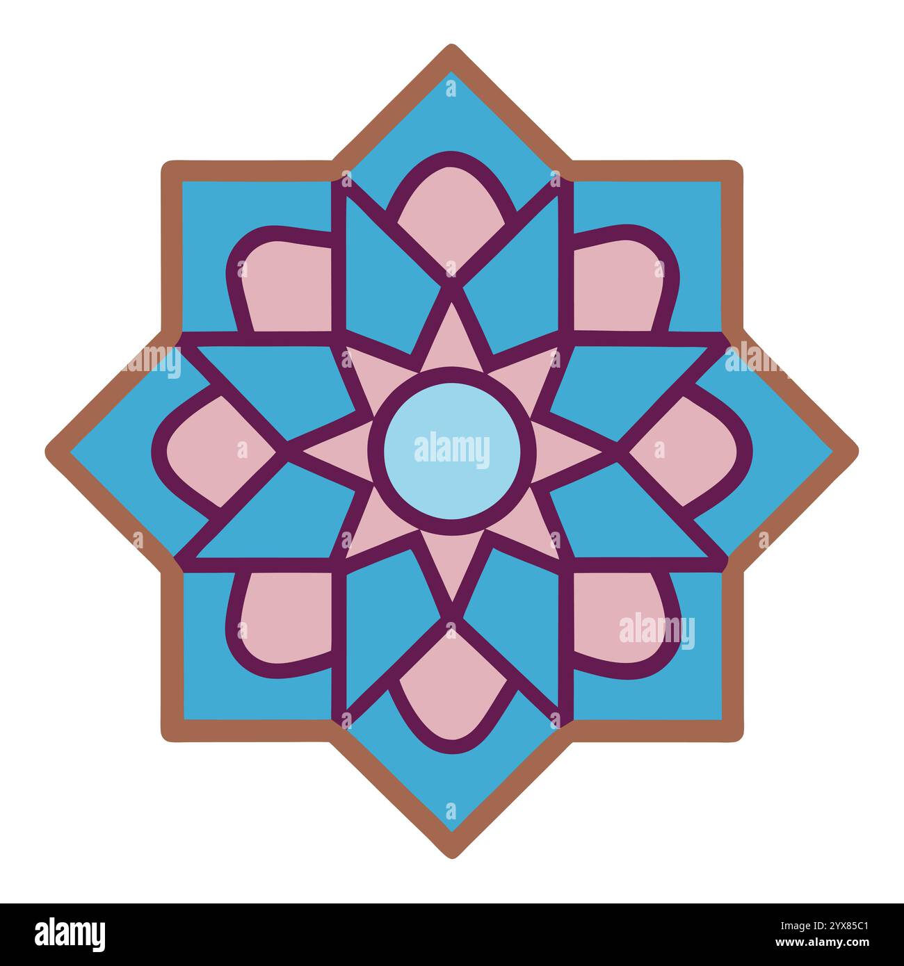 Motivo islamico - disegni geometrici, ornamentali e senza cuciture di alta qualità per l'arte, l'architettura e l'arredamento degli interni Illustrazione Vettoriale