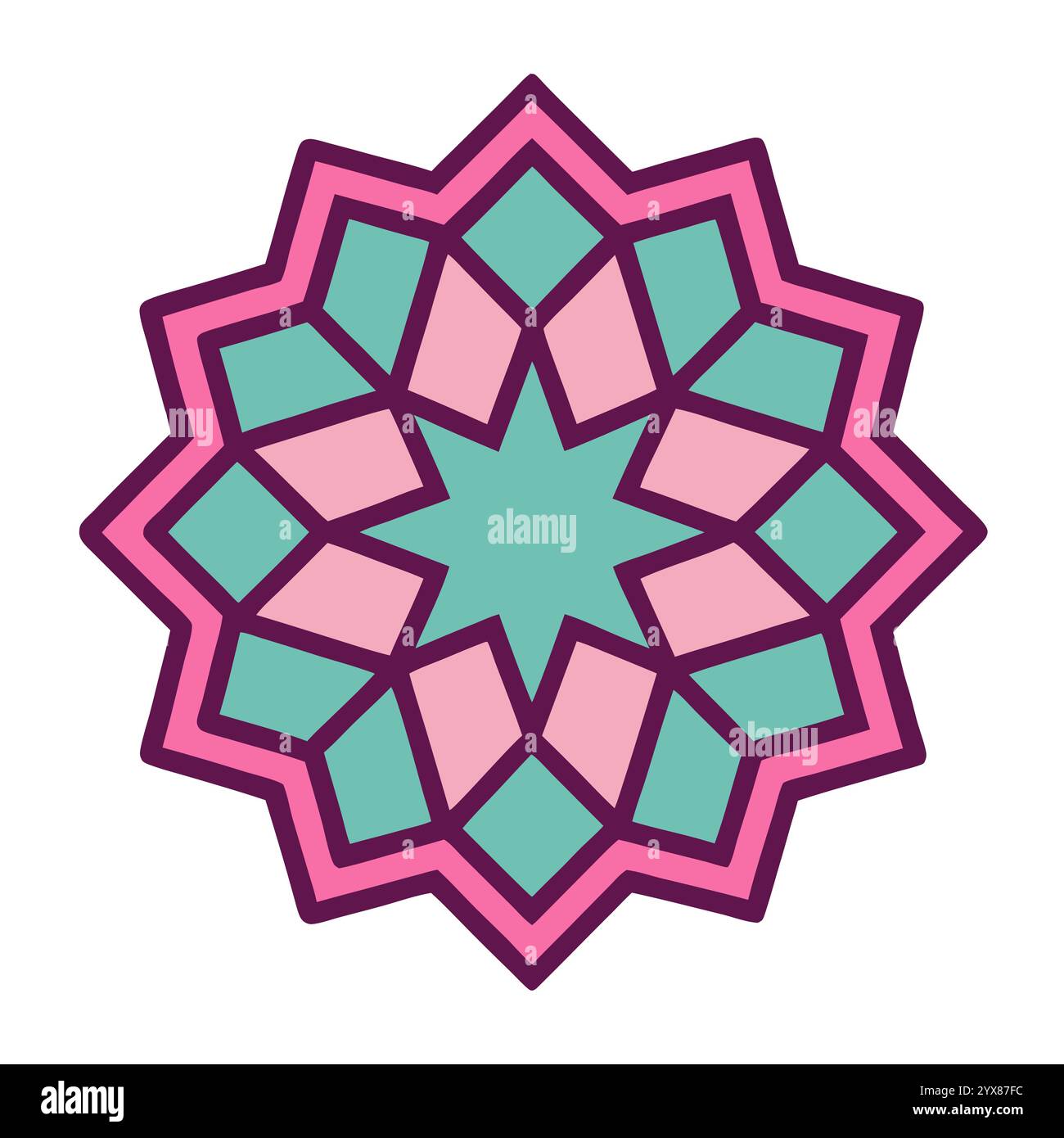 Motivo islamico - disegni geometrici, ornamentali e senza cuciture di alta qualità per l'arte, l'architettura e l'arredamento degli interni Illustrazione Vettoriale