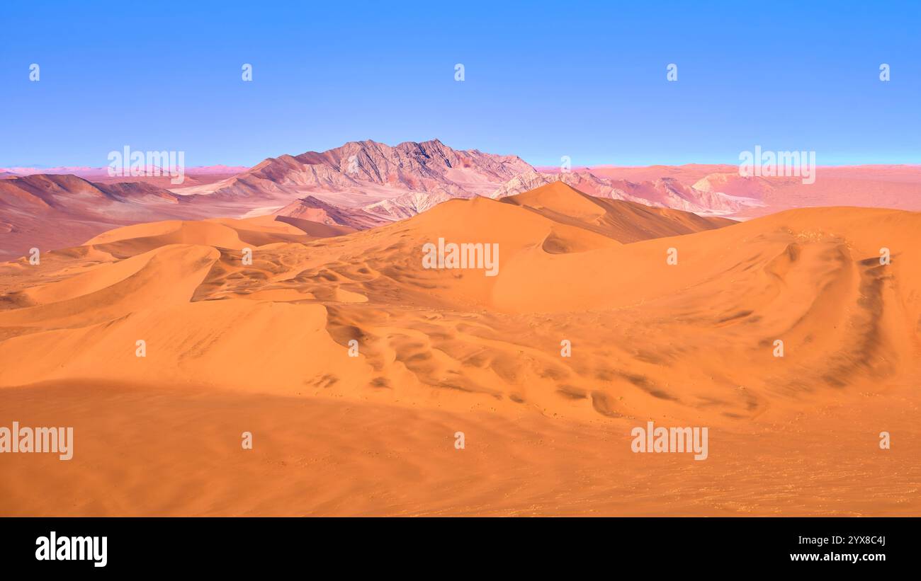 Un'immagine di montagne rocciose viste dalla Big Daddy Dune, Sossusvlei, Deadvlei, Sesriem National Park, Namibia, Africa. Foto Stock