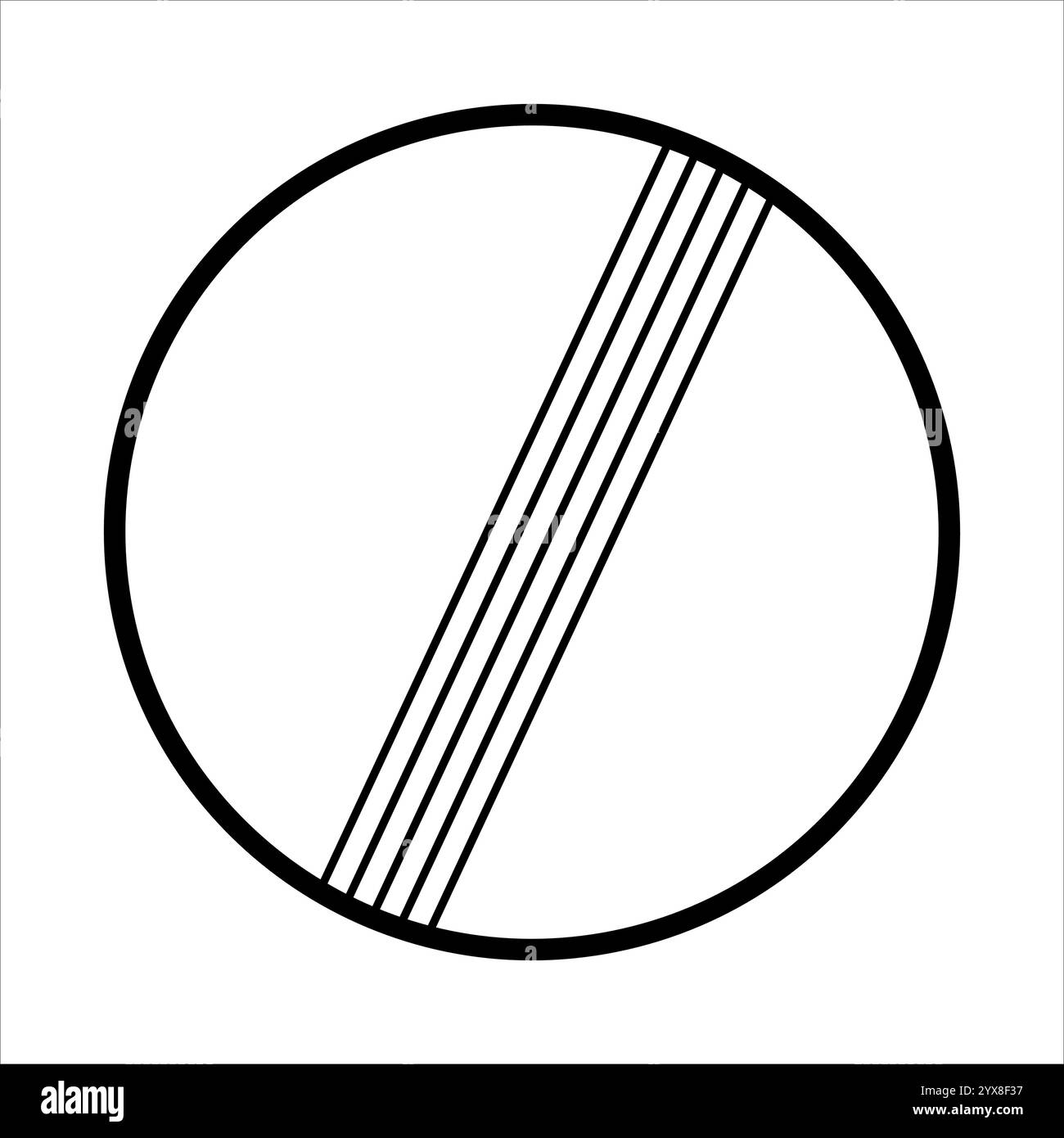 Un segnale che indica la fine delle restrizioni su uno sfondo bianco Illustrazione Vettoriale