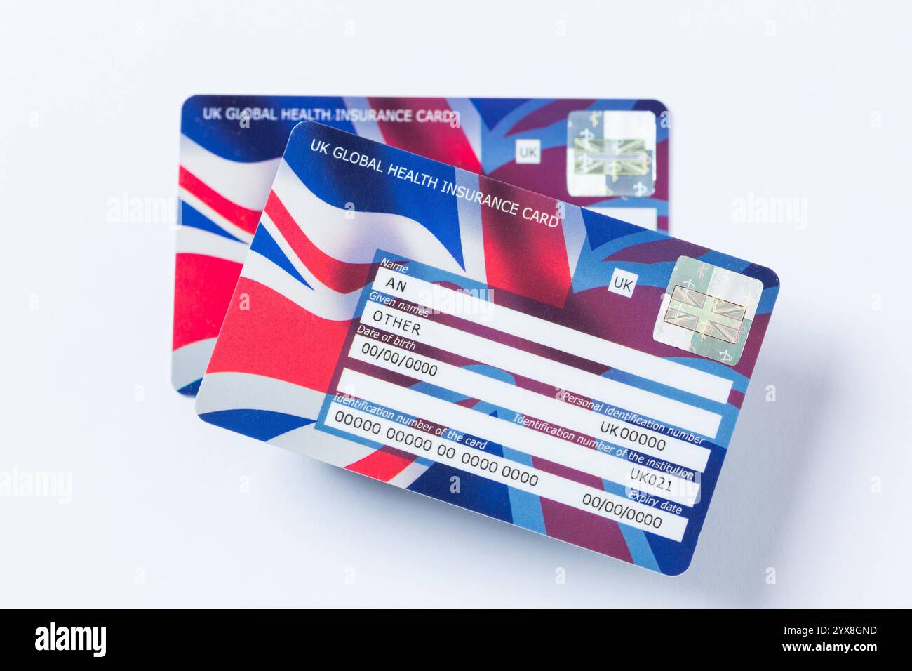 Tessera europea di assicurazione malattia (EHIC) - fornisce una copertura sanitaria quando si viaggia nell'Unione europea Foto Stock