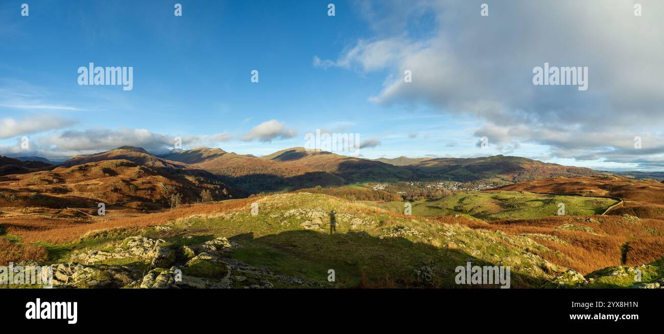 Fairfield Horseshoe da Loughrigg Fell, Lake District National Park, Cumbria, Inghilterra, Regno Unito Foto Stock