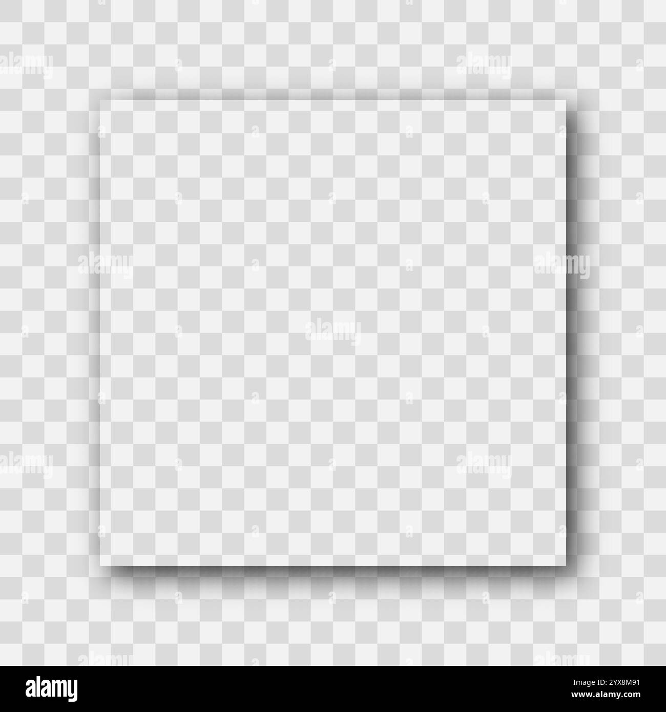 Ombra realistica trasparente scura. Ombra quadrata isolata su sfondo trasparente. Illustrazione vettoriale. Illustrazione Vettoriale