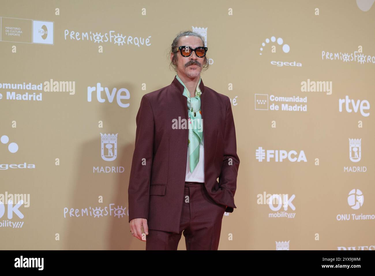 Oscar Jaenada partecipa al Red carpet per i Jose Maria Forque Awards 2024 al Palacio de Congresos de Madrid il 14 dicembre 2024 a Madrid in Spagna Foto Stock